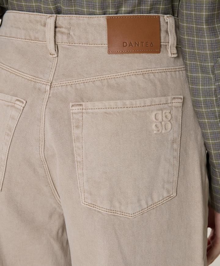 Brave barrel leg dames jeans beige