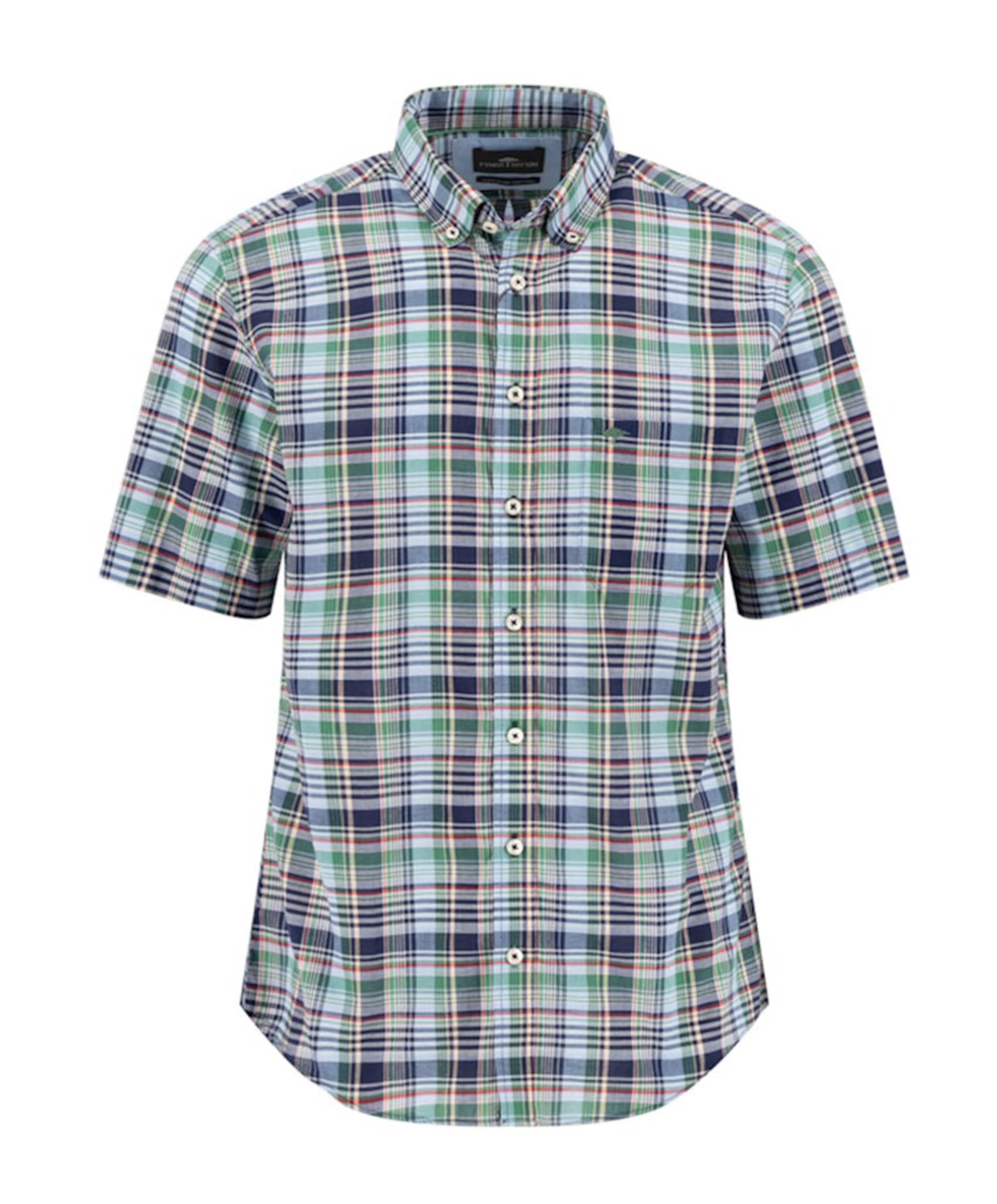 Heren overhemd korte mouw blauw
