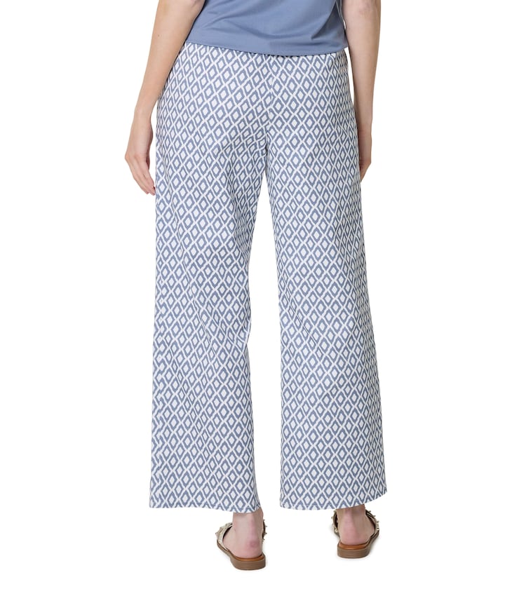 Wide leg dames broek blauw