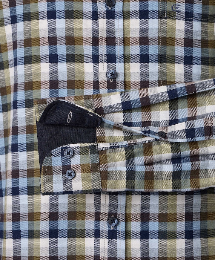 Heren overhemd lange mouw groen