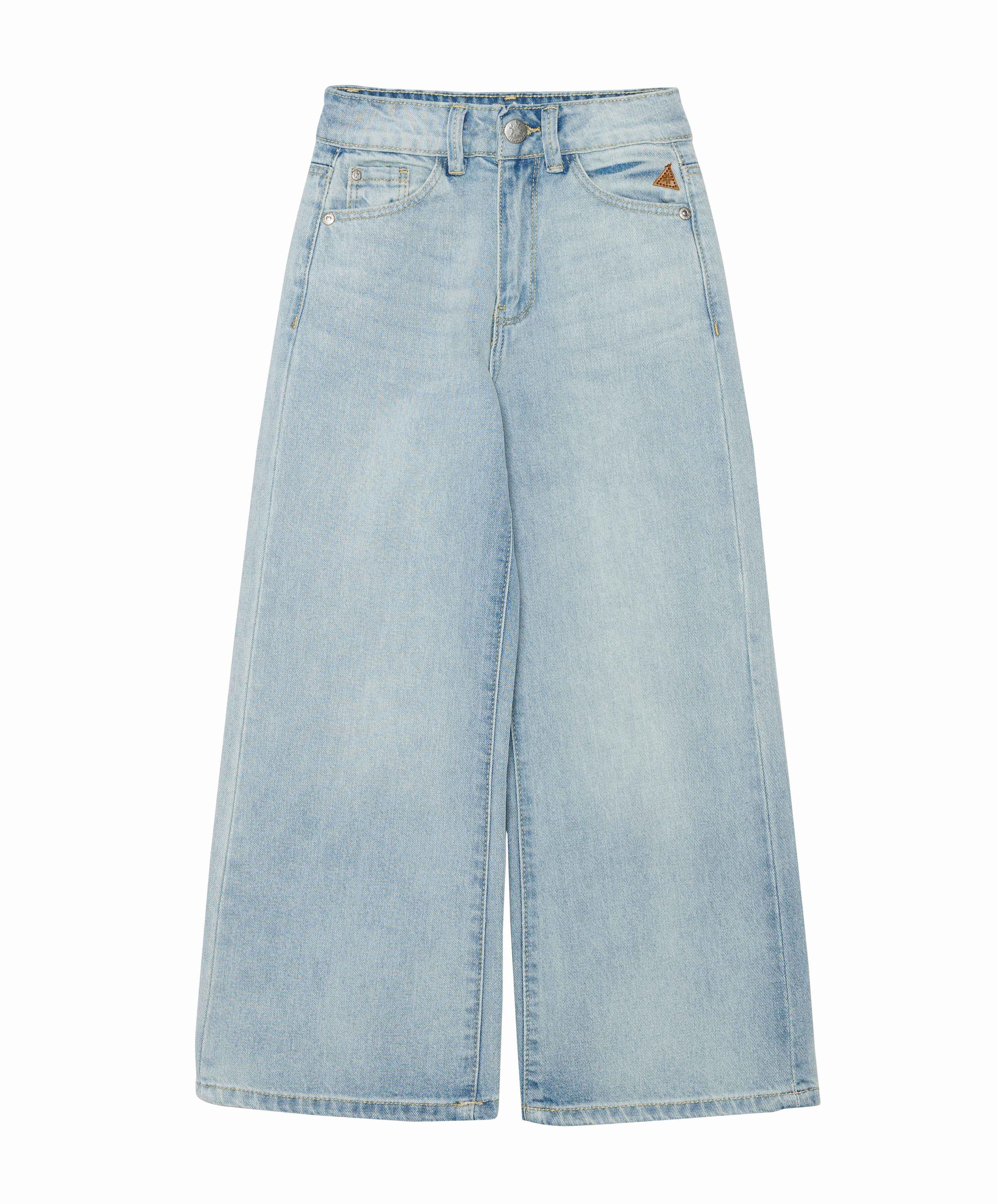 Extra Wide Fit Washed meisjes jeans blauw