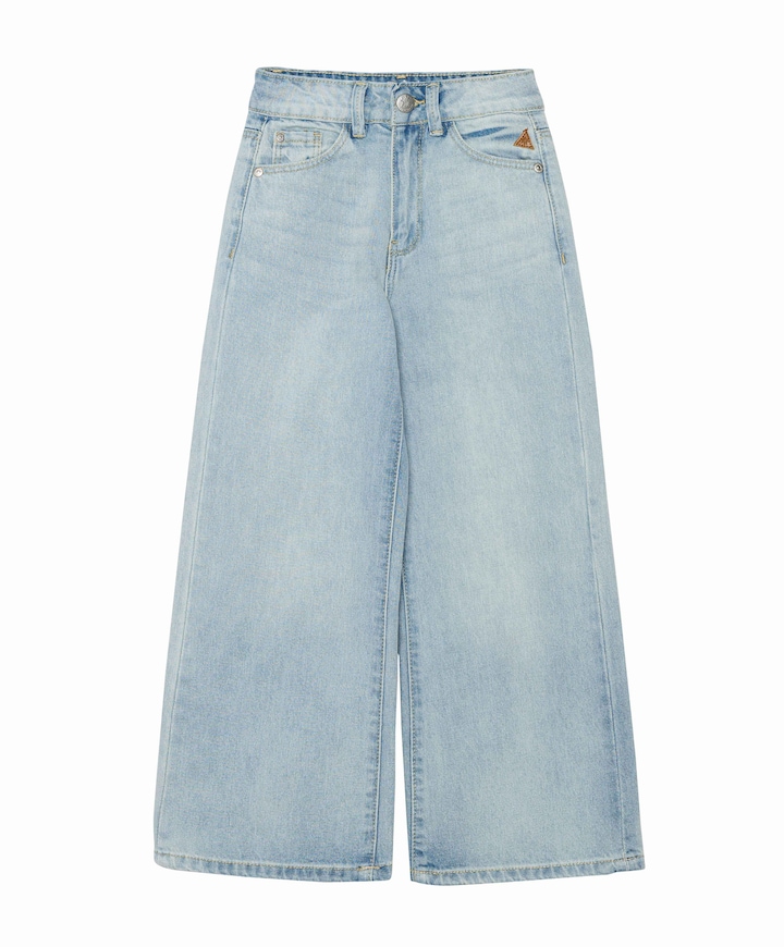 Extra Wide Fit Washed meisjes jeans blauw