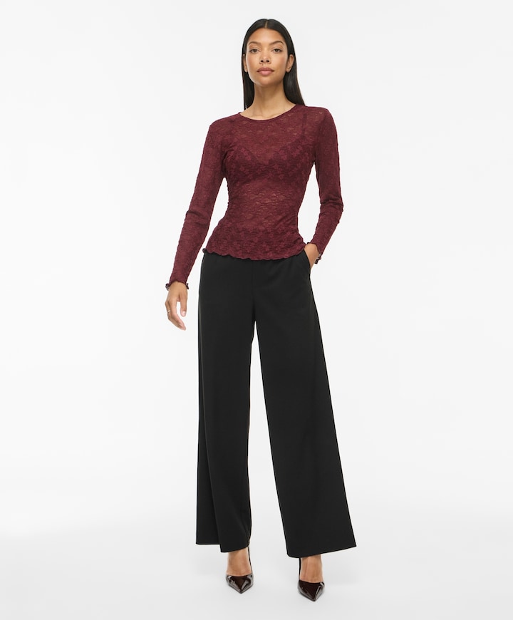 Dames longsleeve bordeaux