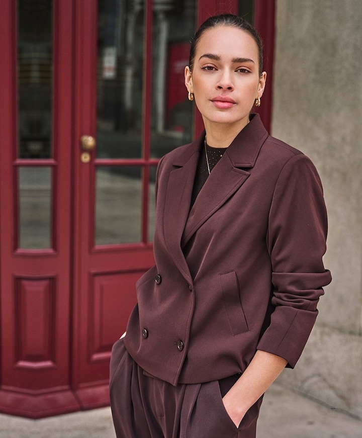 Dames blazer bruin