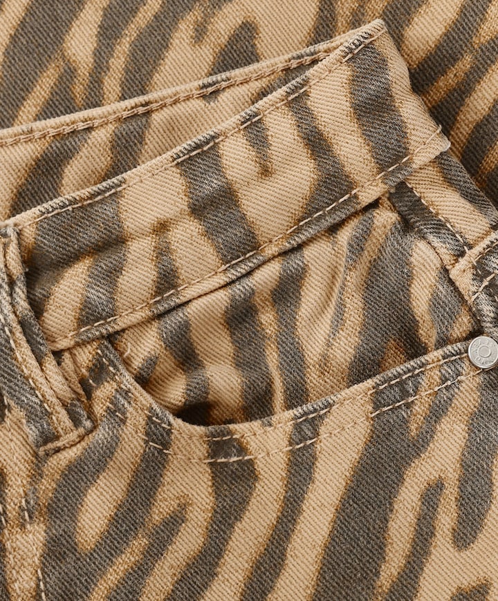 Barrel Fit Animal meisjes jeans beige