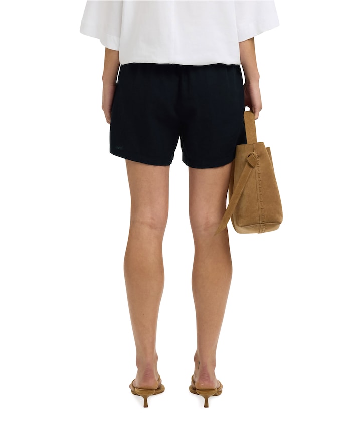 SLFLUISA-LINNIE LINEN BLEND dames korte broek zwart