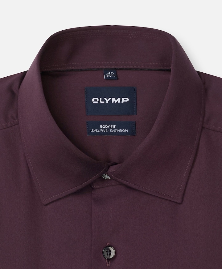 Heren overhemd extra lange mouw bordeaux