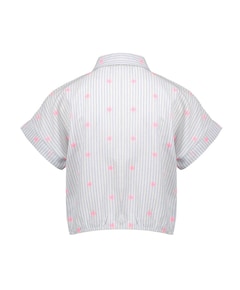 Meisjes blouse korte mouw ecru