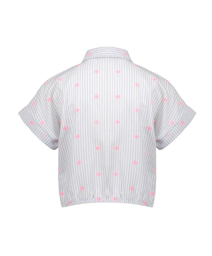 Meisjes blouse korte mouw ecru