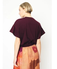 Dames T-shirt bordeaux