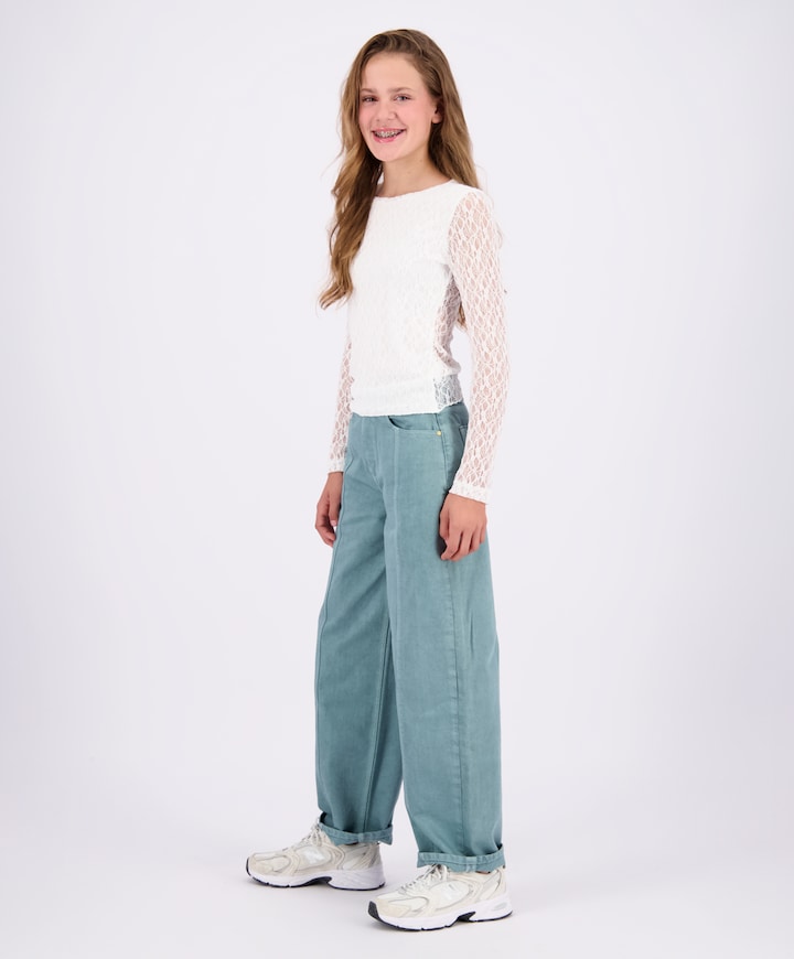 Meisjes longsleeve beige