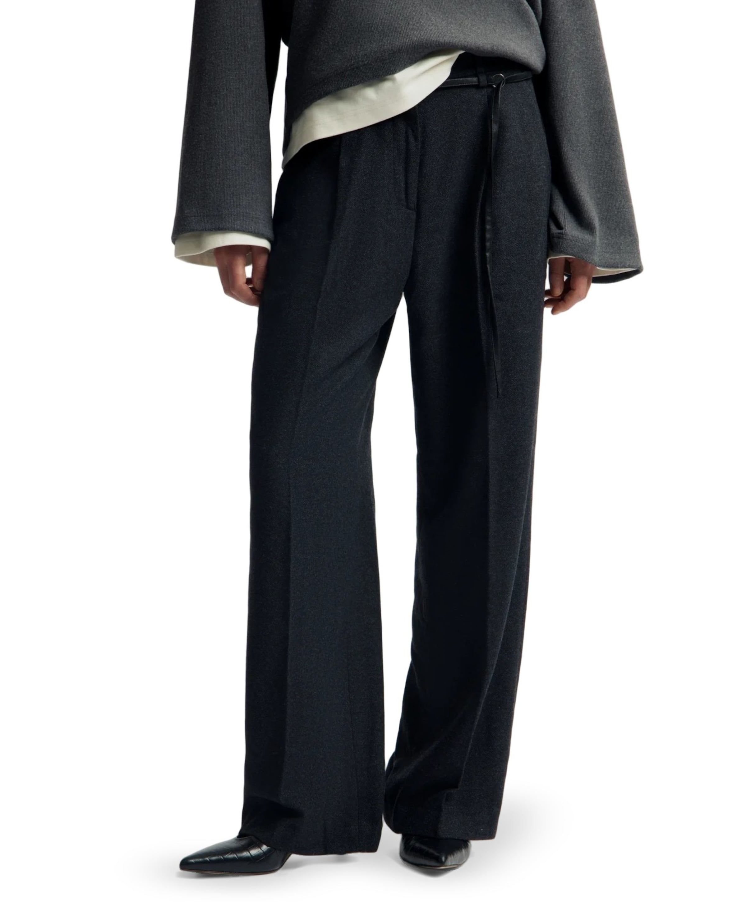 Wool tailored dames broek grijs