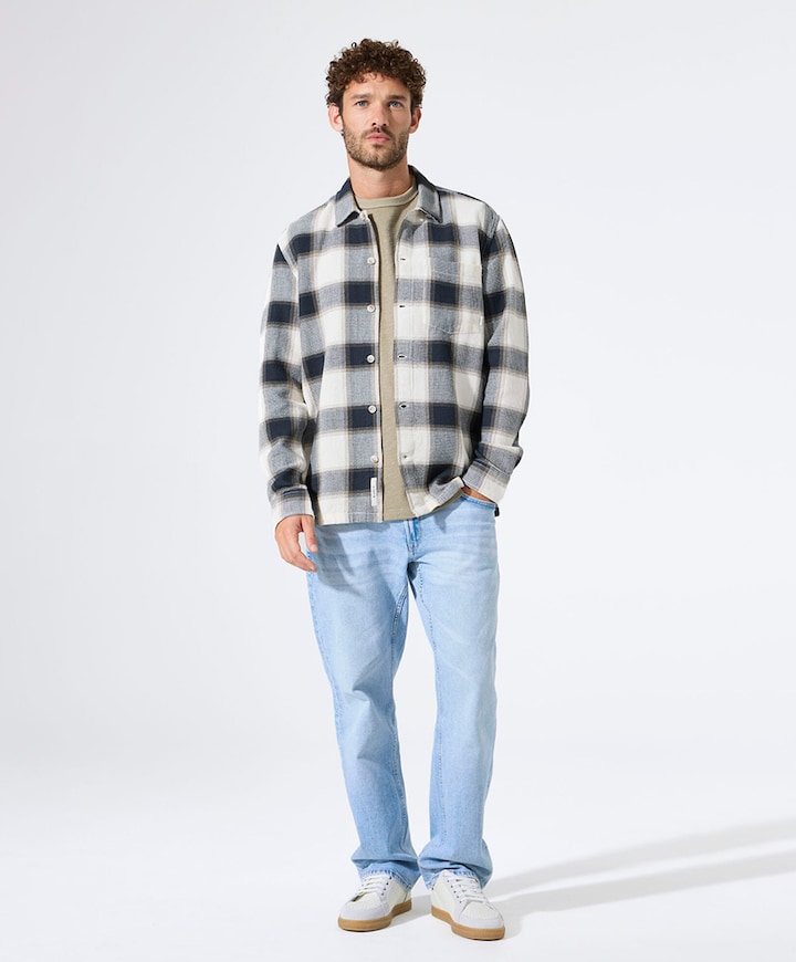 Heren overshirt blauw