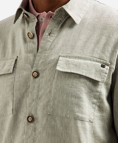 Heren overhemd lange mouw beige