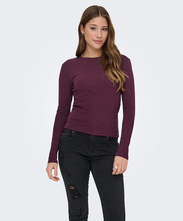 Dames longsleeve bordeaux