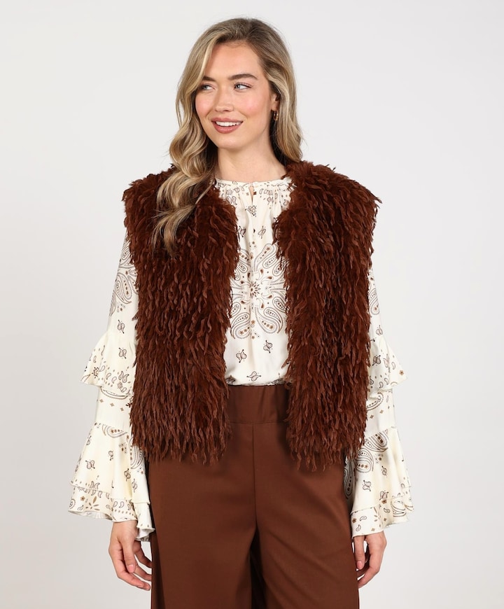 Dames gilet bruin
