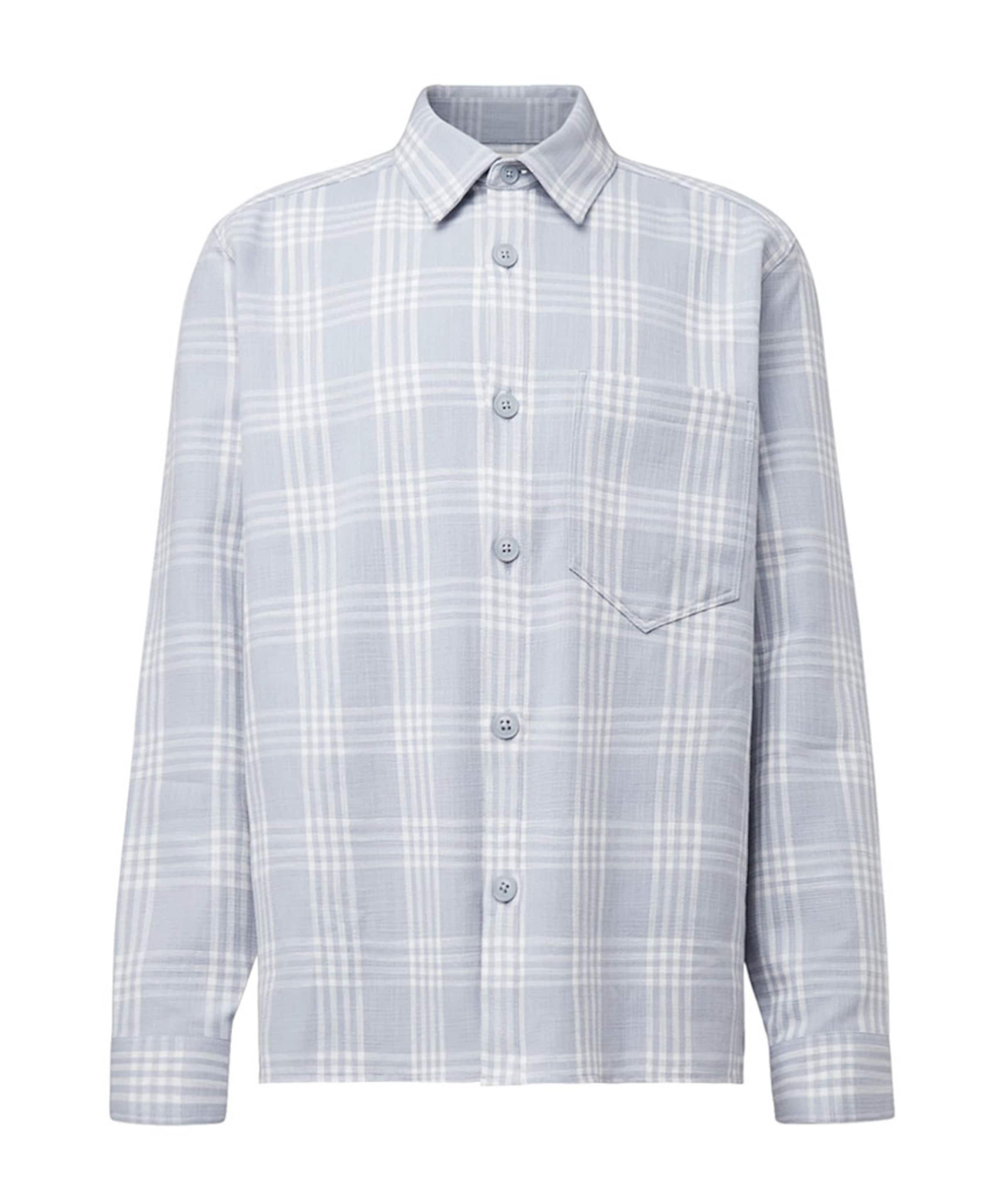 Heren overhemd lange mouw blauw