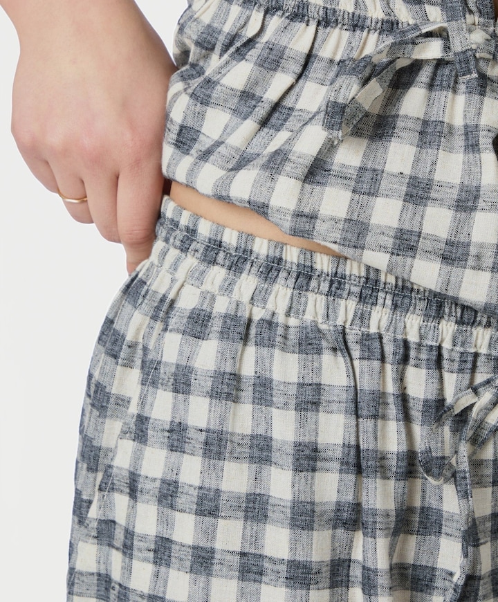 Roxane Balloon Check dames broek zwart