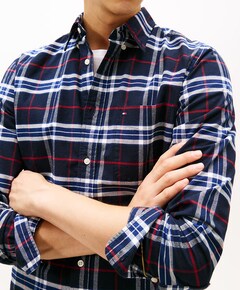 Heren overhemd lange mouw blauw