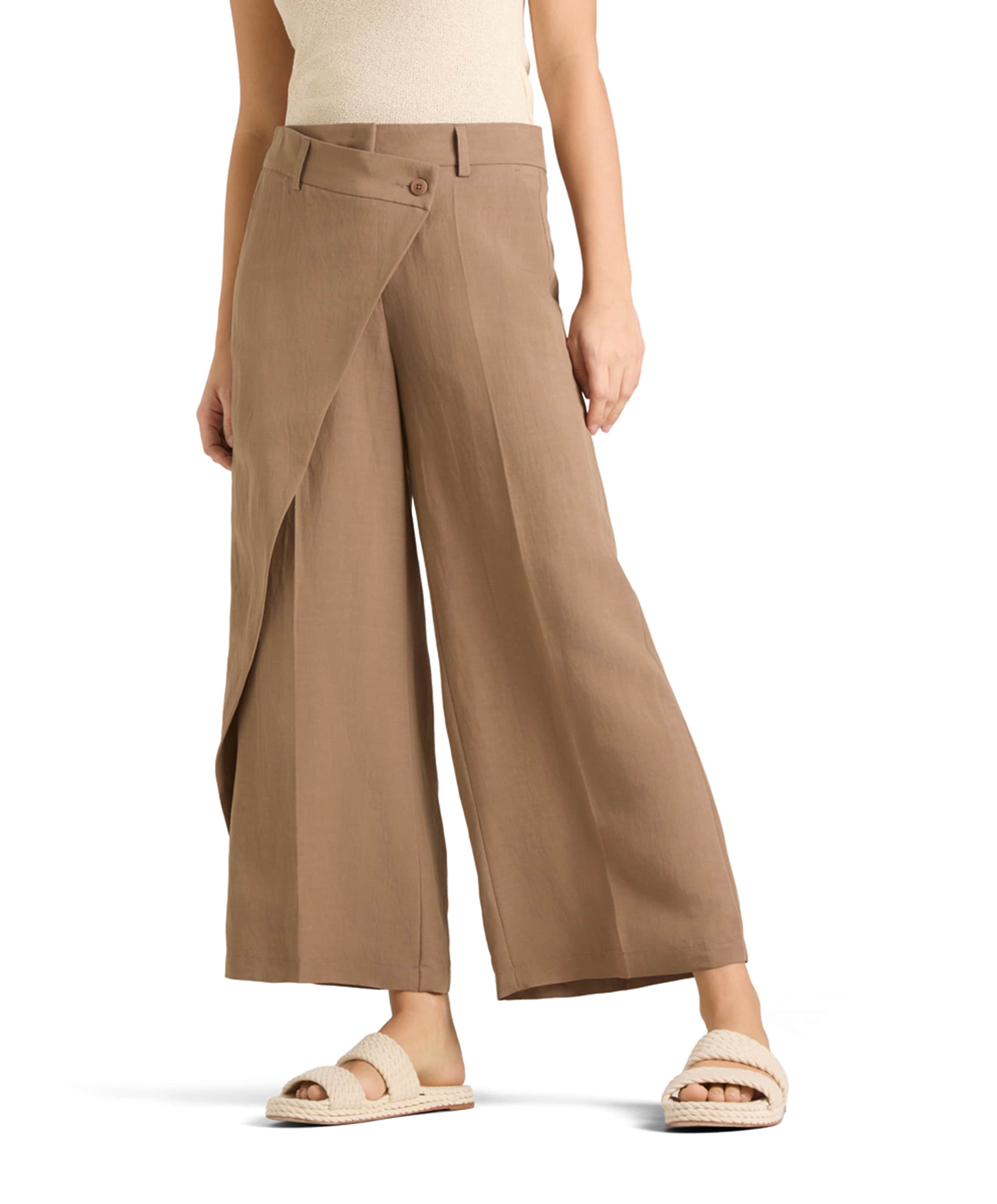 Anais cropped dames broek bruin