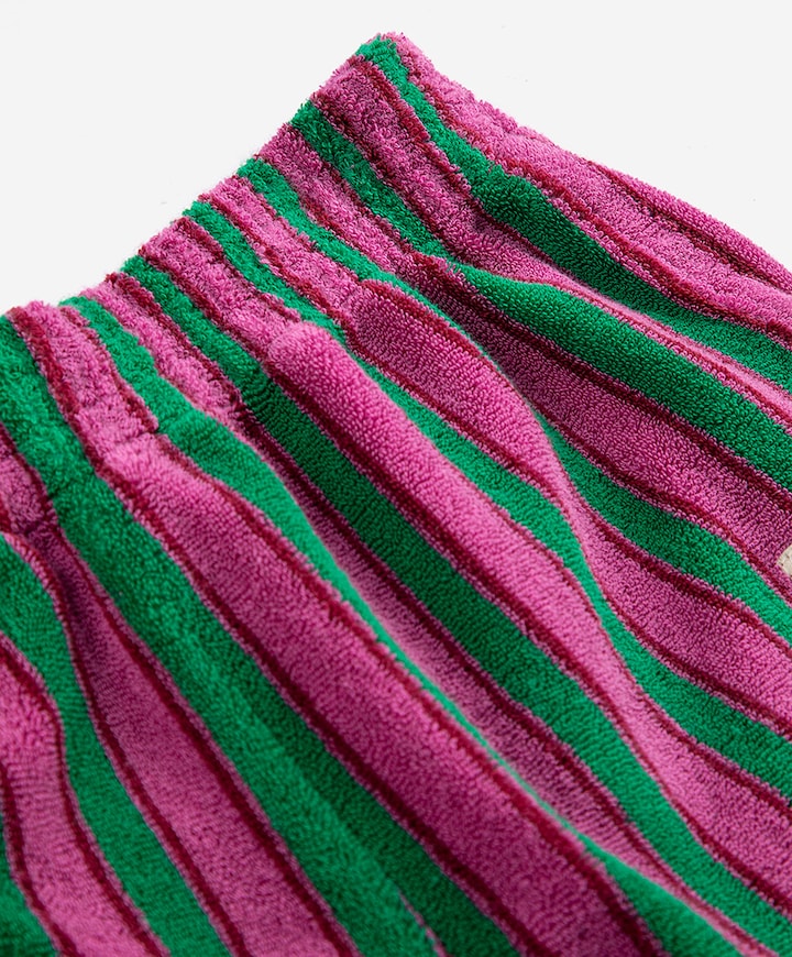 Striped terry cloth uniseks korte broek paars