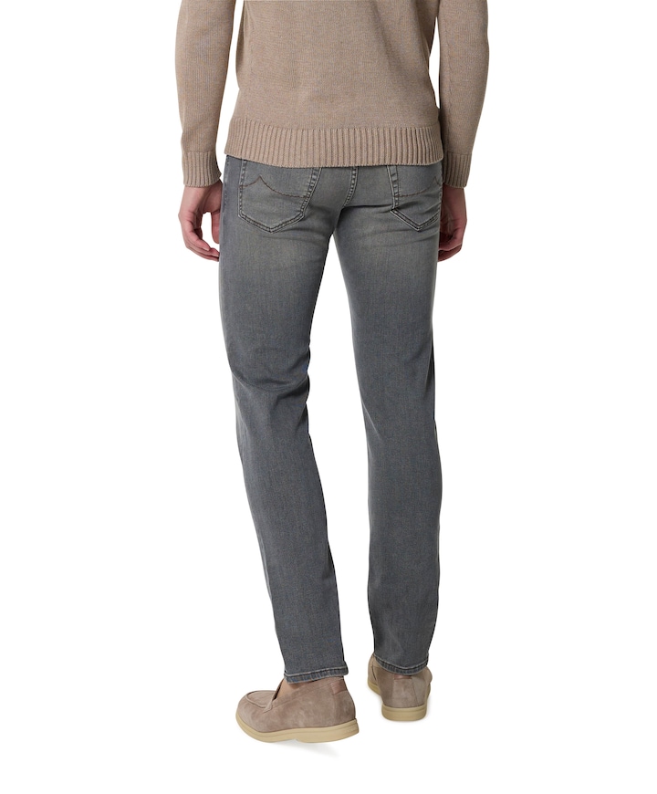 Nick Slim 5 Pocket heren jeans grijs