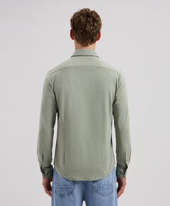 Heren overhemd lange mouw groen