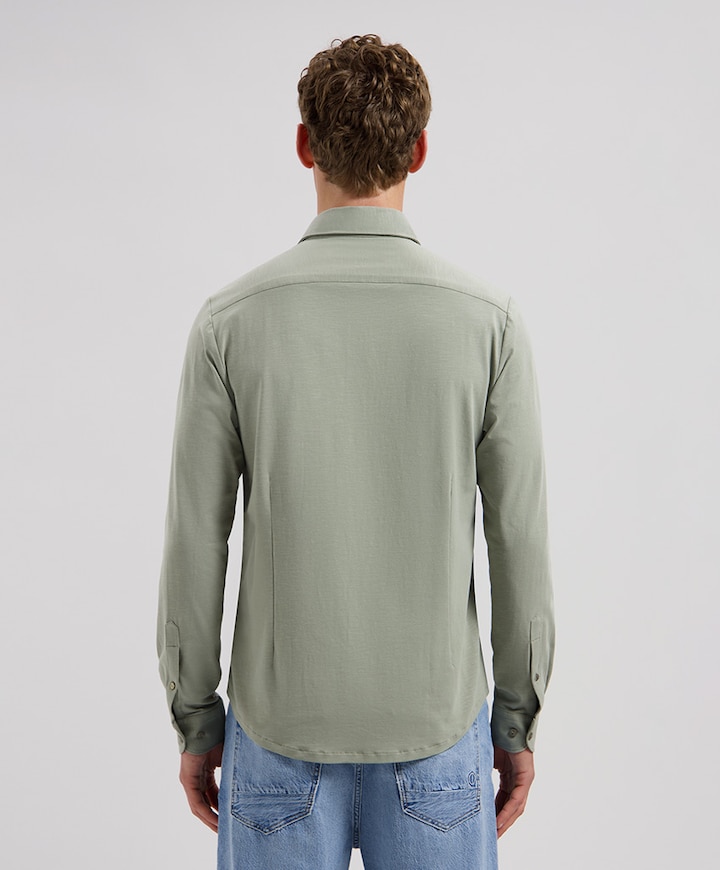 Heren overhemd lange mouw groen