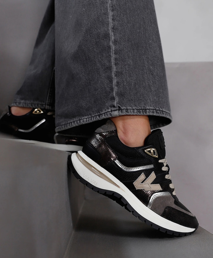 Usher Davina dames sneakers zwart