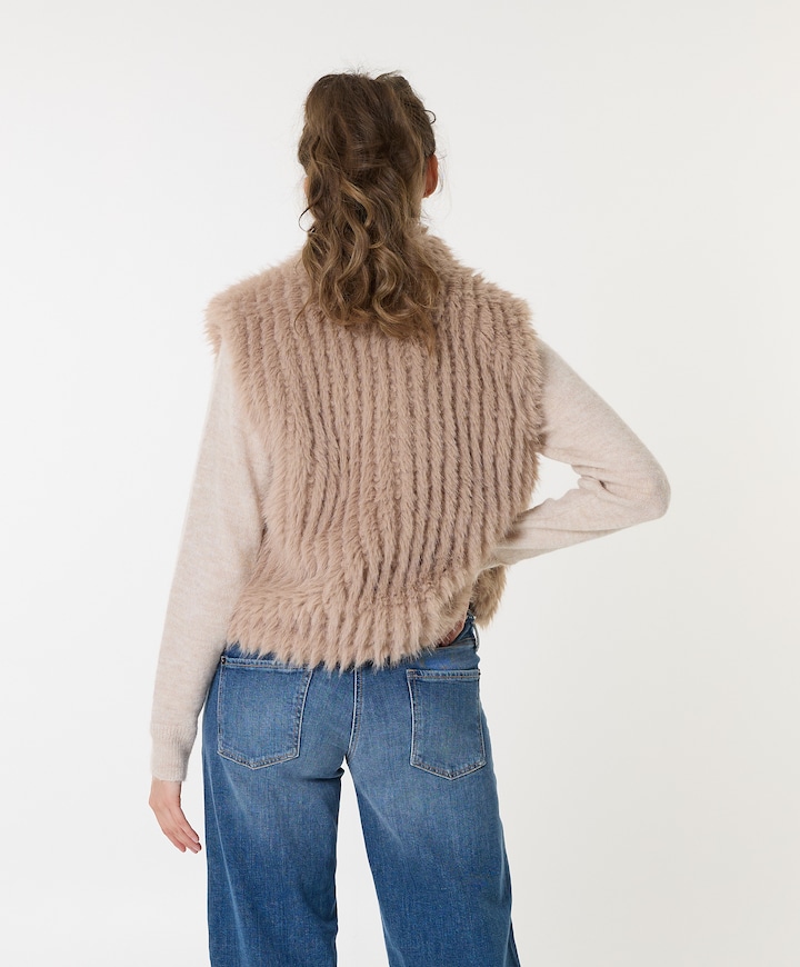 Dames gilet beige