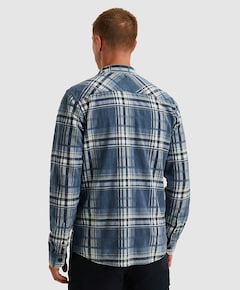 Heren overhemd lange mouw blauw