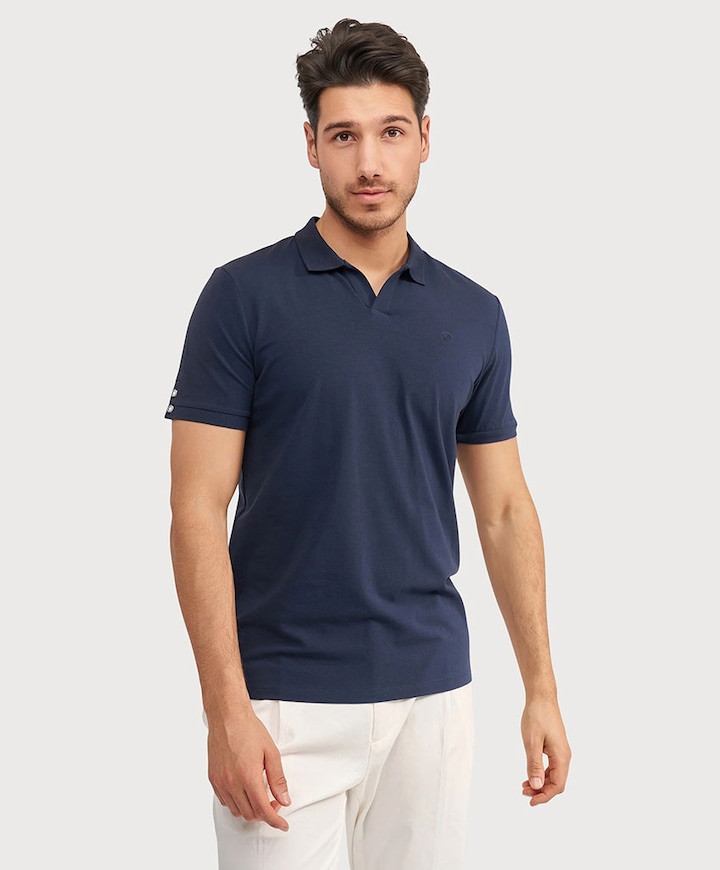 Heren polo blauw