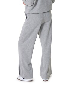 Regular length pants with straight wide leg dames broek grijs