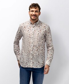 Heren overhemd lange mouw blauw