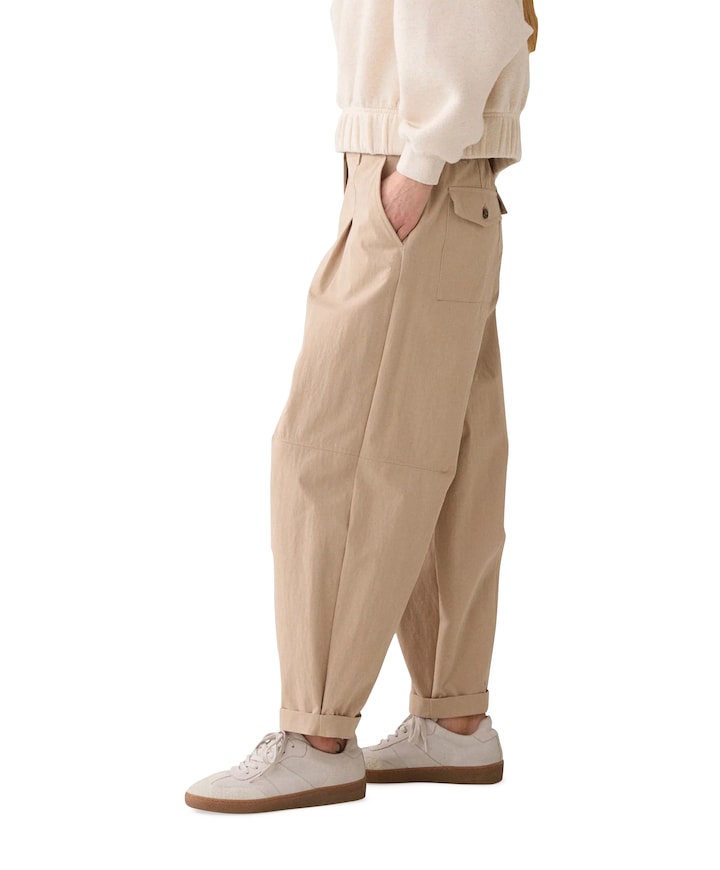 Trousers balloon fit Cotton blend with approx 71cm dames broek beige