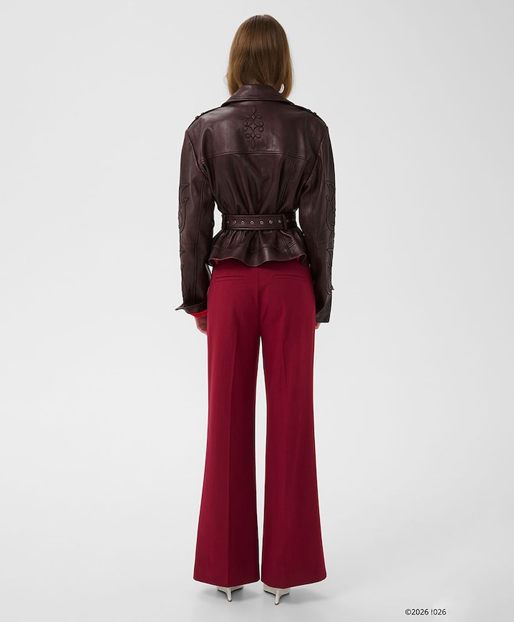 Dames leren jas bordeaux