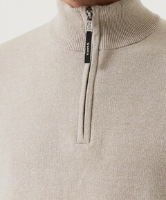 Heren trui met rits beige