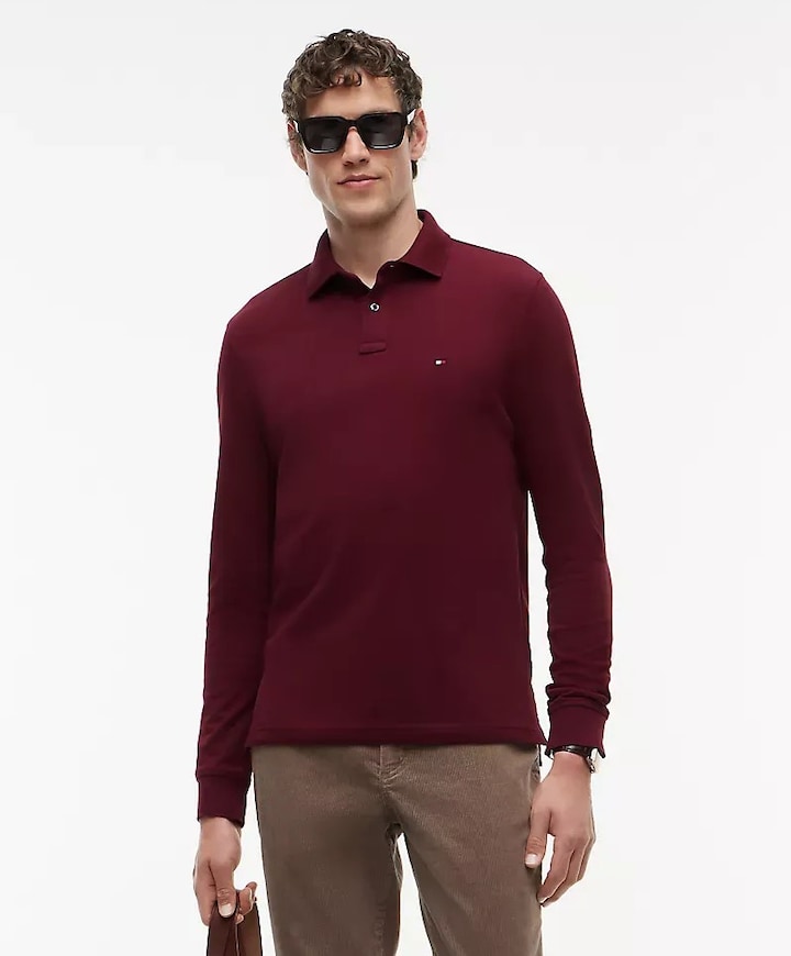 Heren polo bordeaux