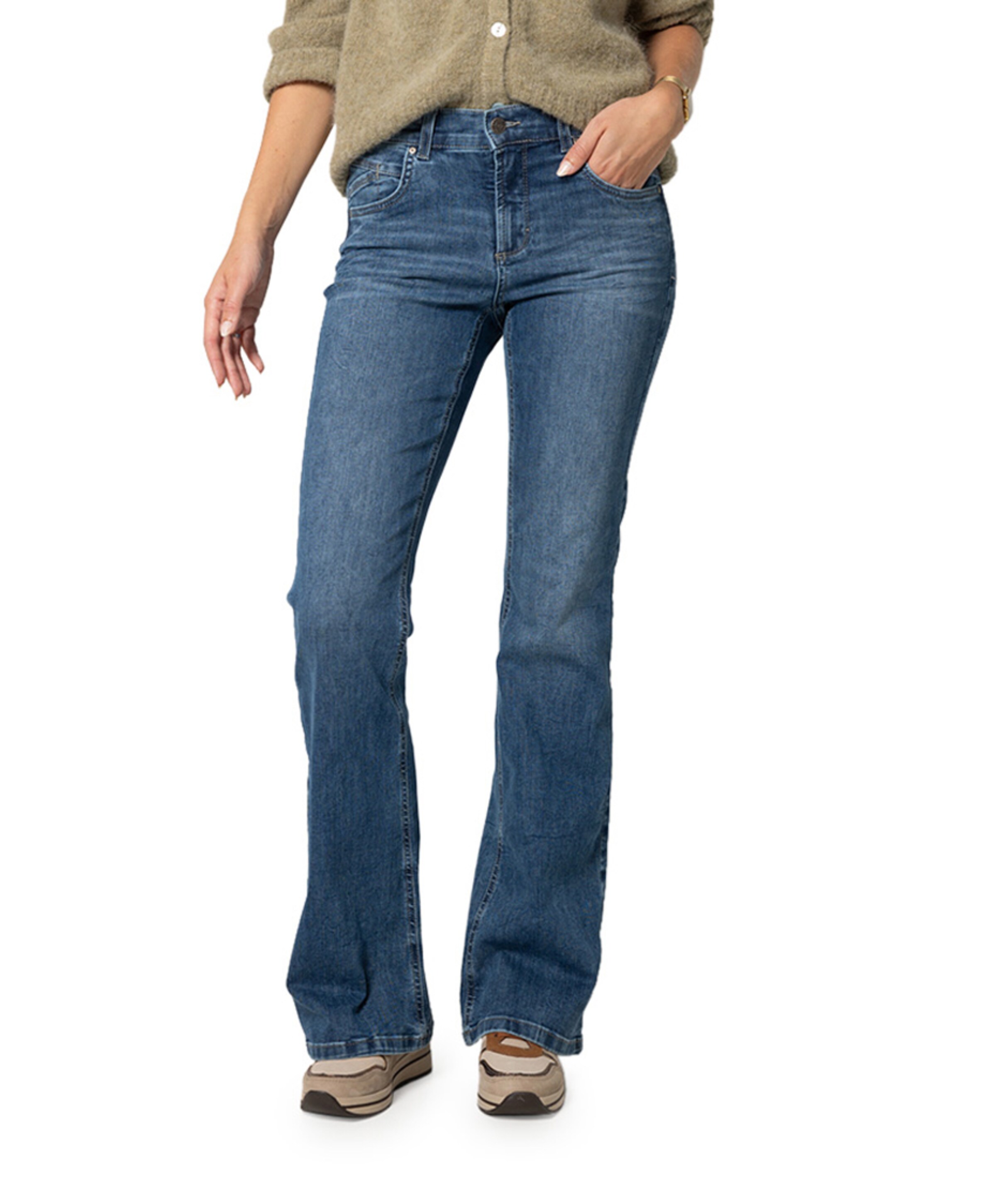 LENI FLARED dames jeans blauw