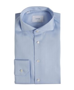 Heren overhemd lange mouw blauw