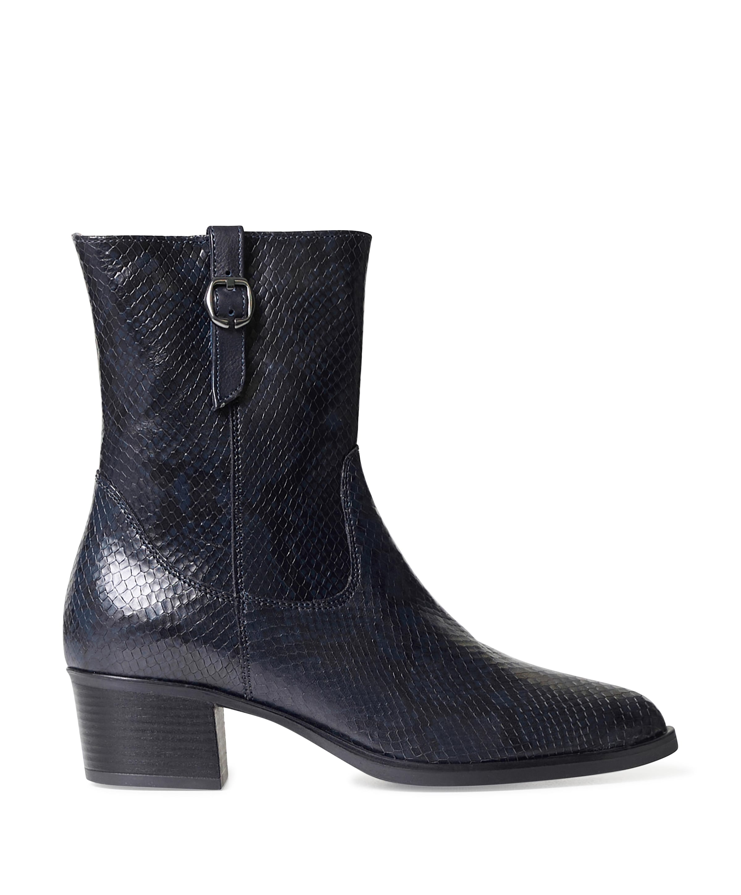 dames enkellaarzen blauw
