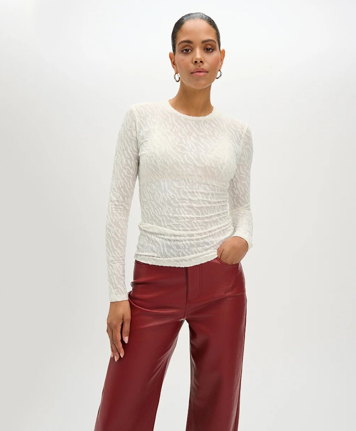 Dames longsleeve ecru