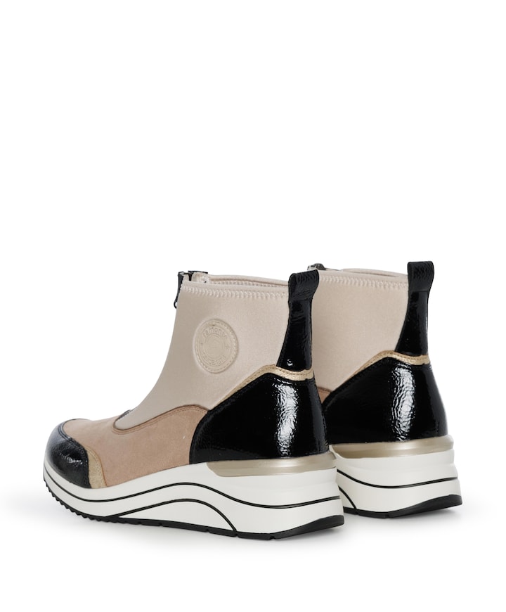 dames enkellaarzen beige