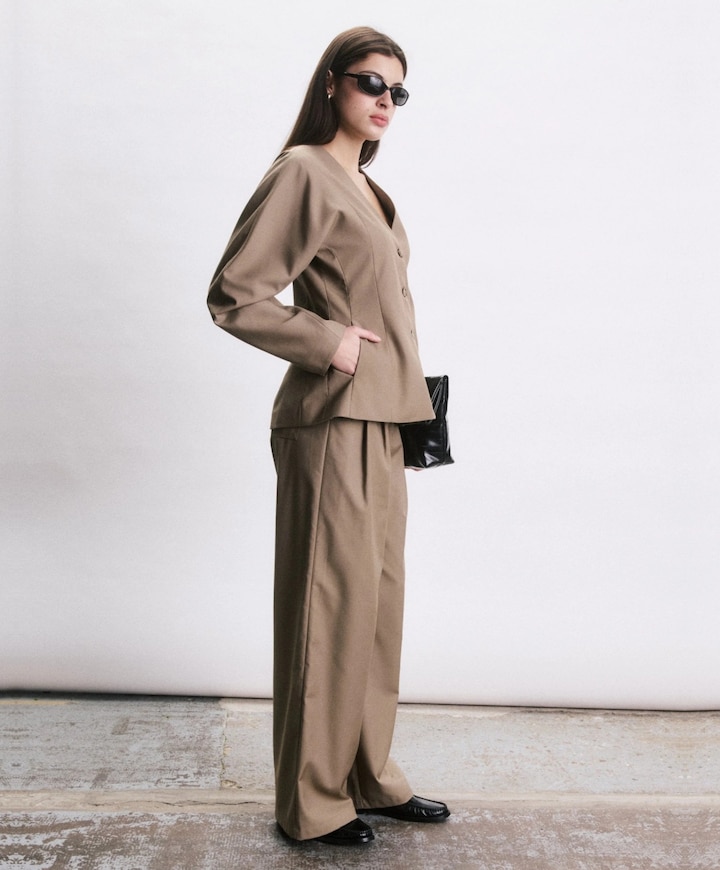 Dames blazer beige