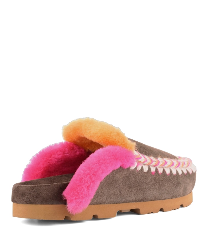 Winter bio overstitching dames clogs bruin