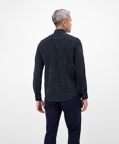 Heren overhemd lange mouw blauw