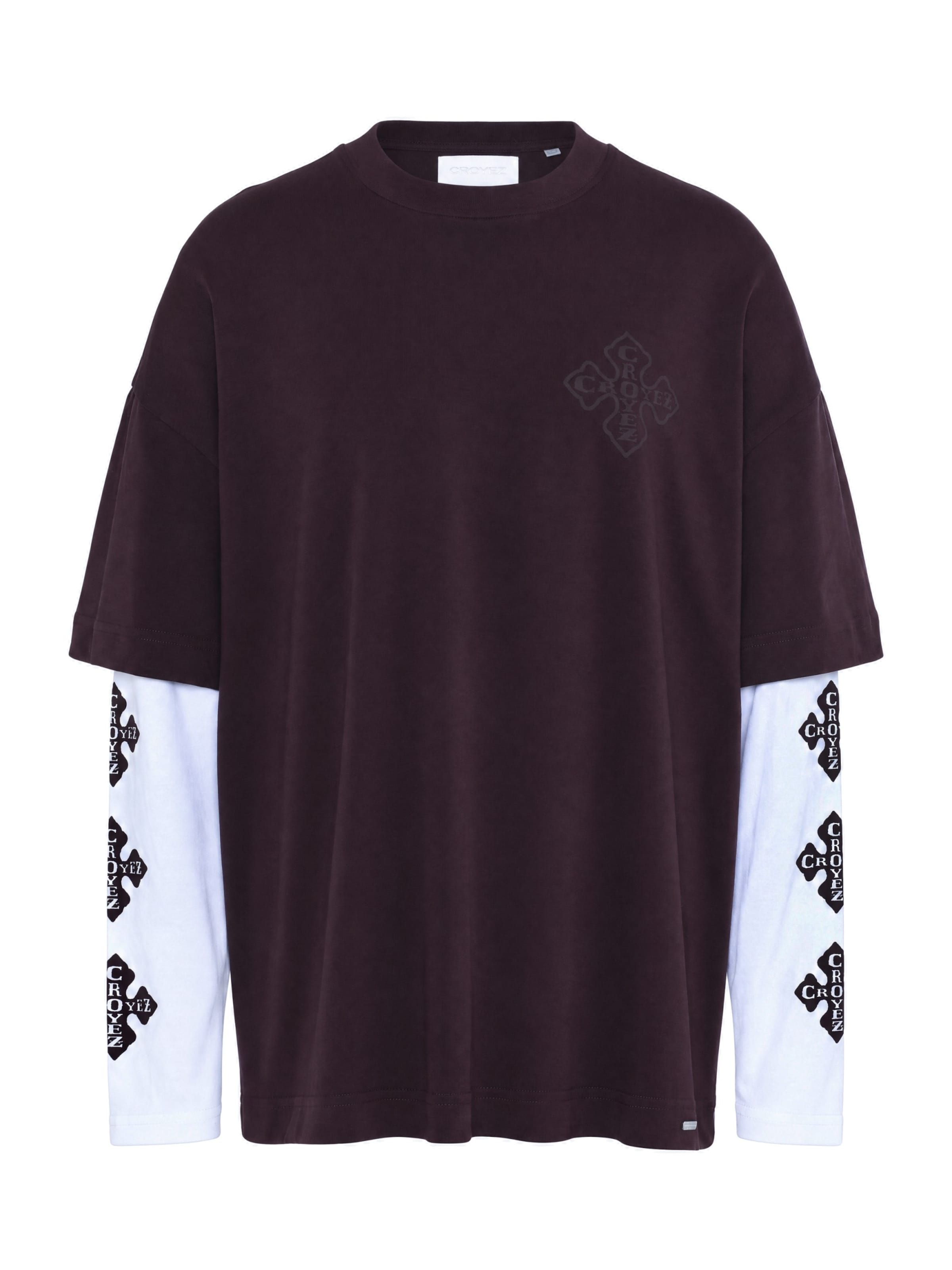 Heren longsleeve bordeaux