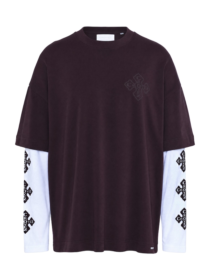 Heren longsleeve bordeaux