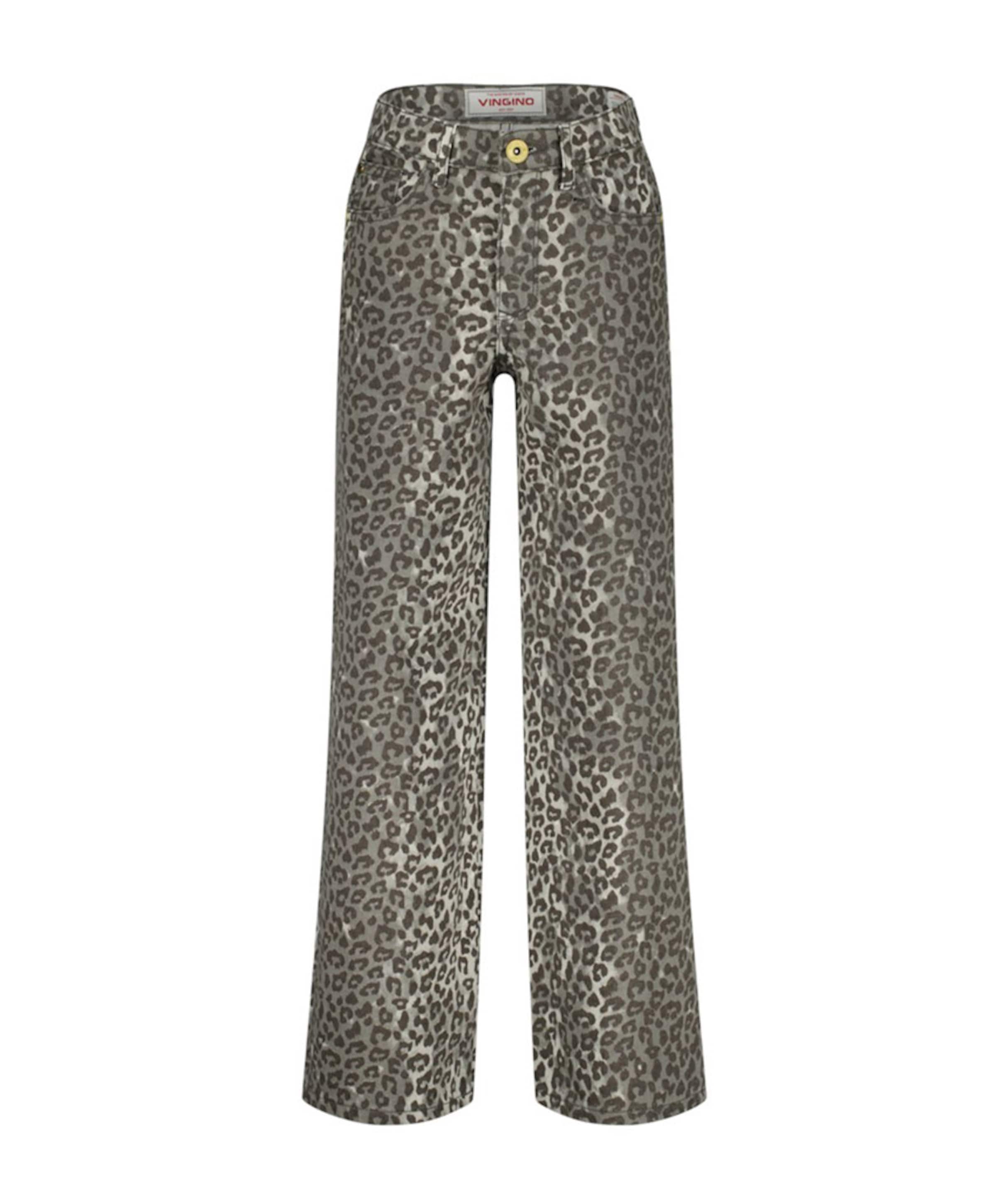 Cassie Leopard meisjes jeans grijs