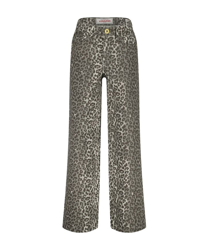 Cassie Leopard meisjes jeans grijs